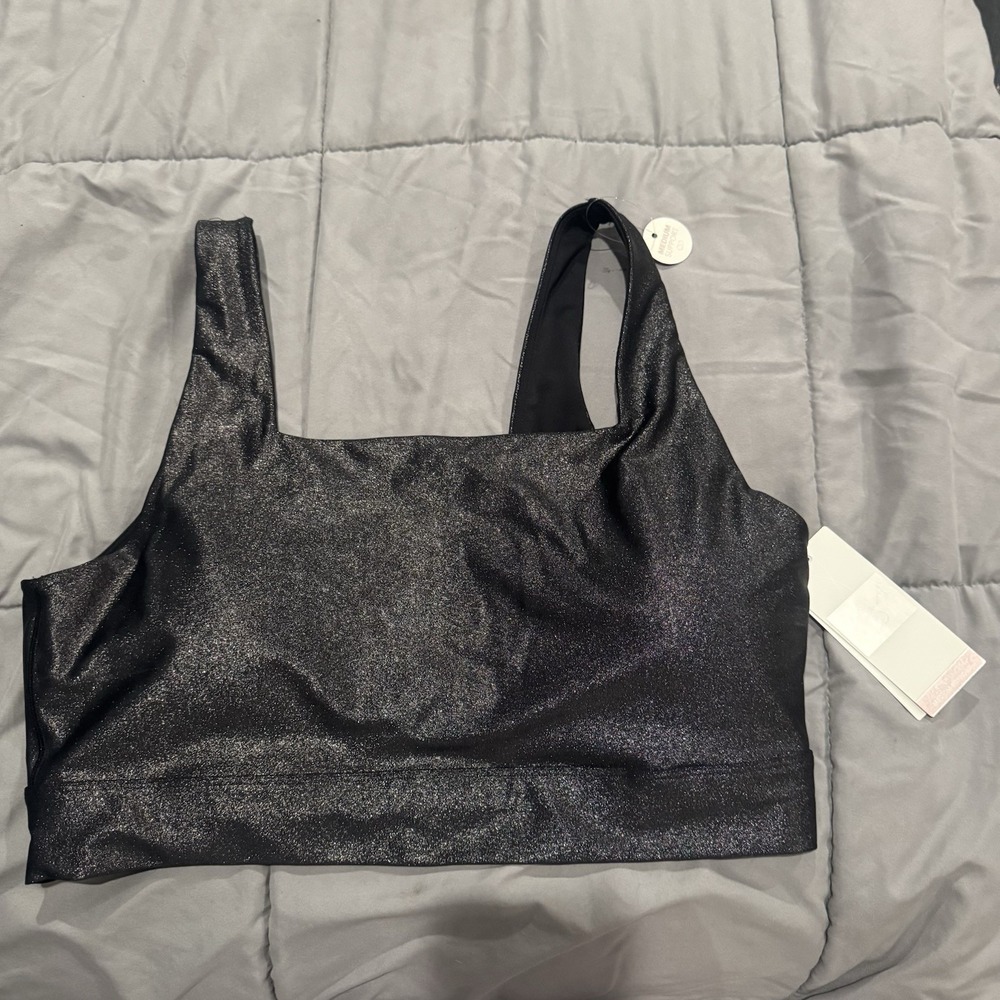 CALIA Women's Energize Medium Support Shine Sports Bra Pewter 2x XXL NWT